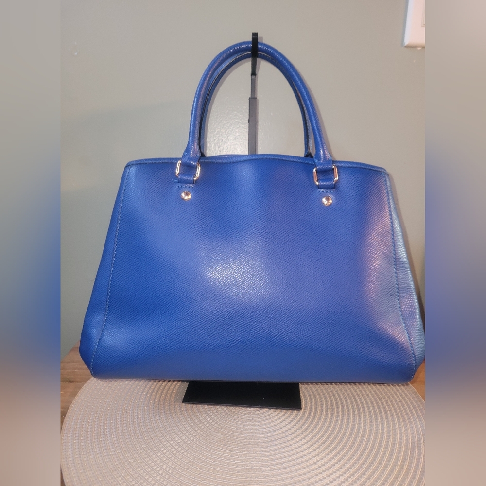 Coach Margot Carryall Royal Blue Pebbled Leather Satchel 2015 EUC - Picture 2 of 13